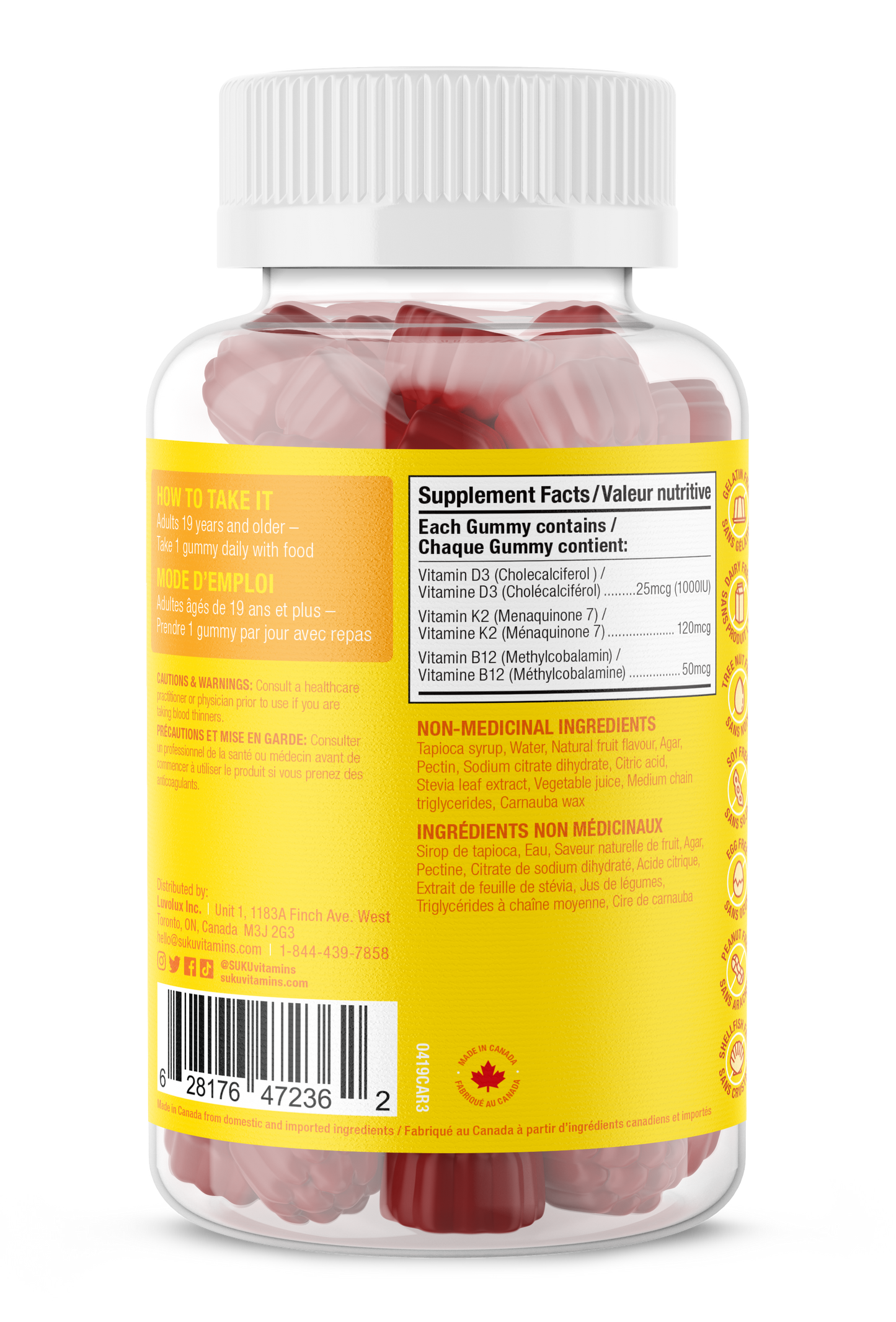 Vitamin D3 + K2 + B12