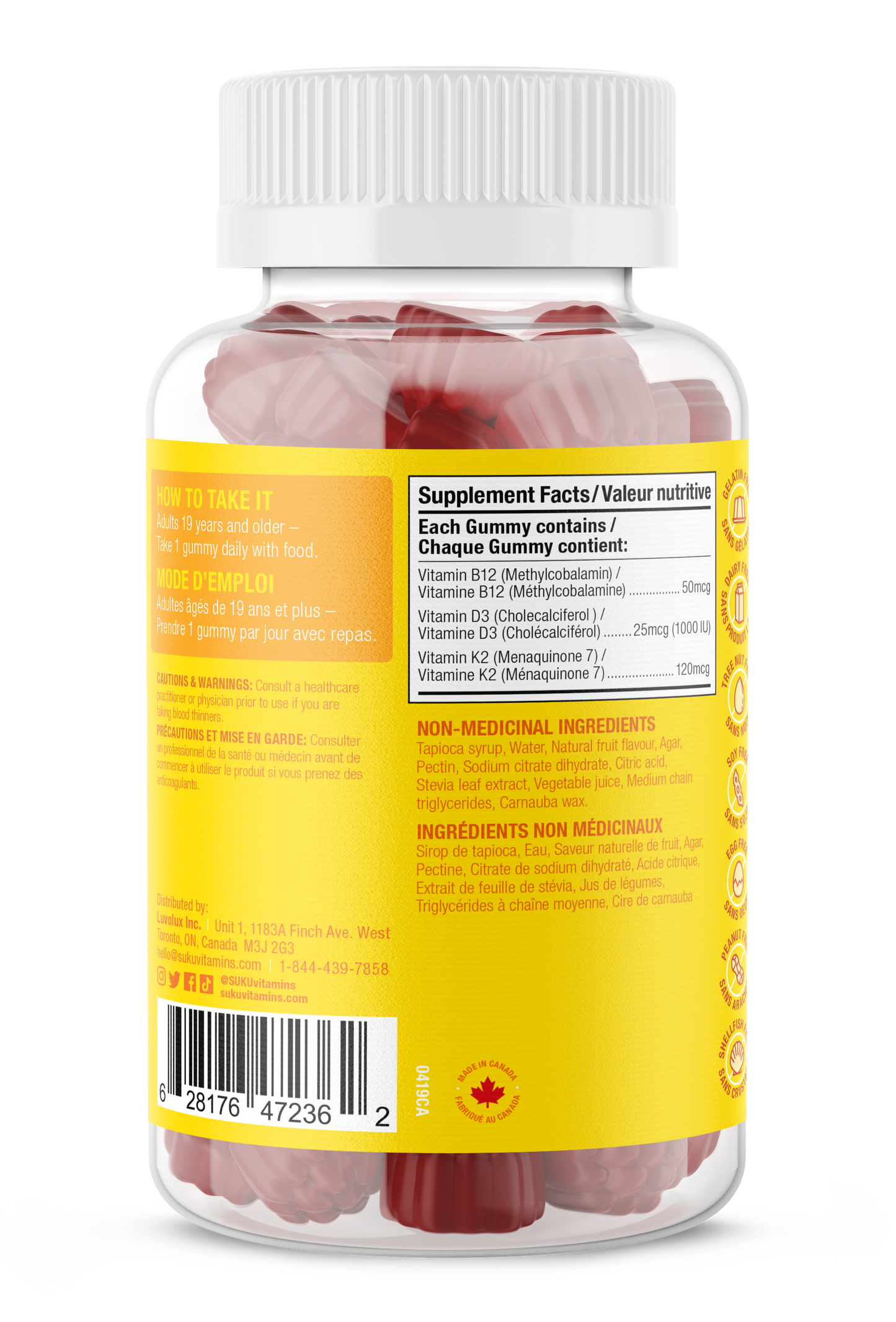 Vitamin D3 + K2 + B12